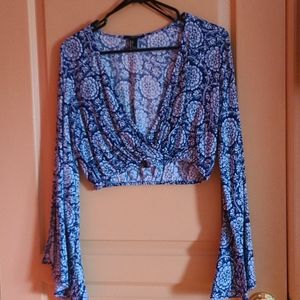 Cute bell sleeve cropped blouse from Forever 21